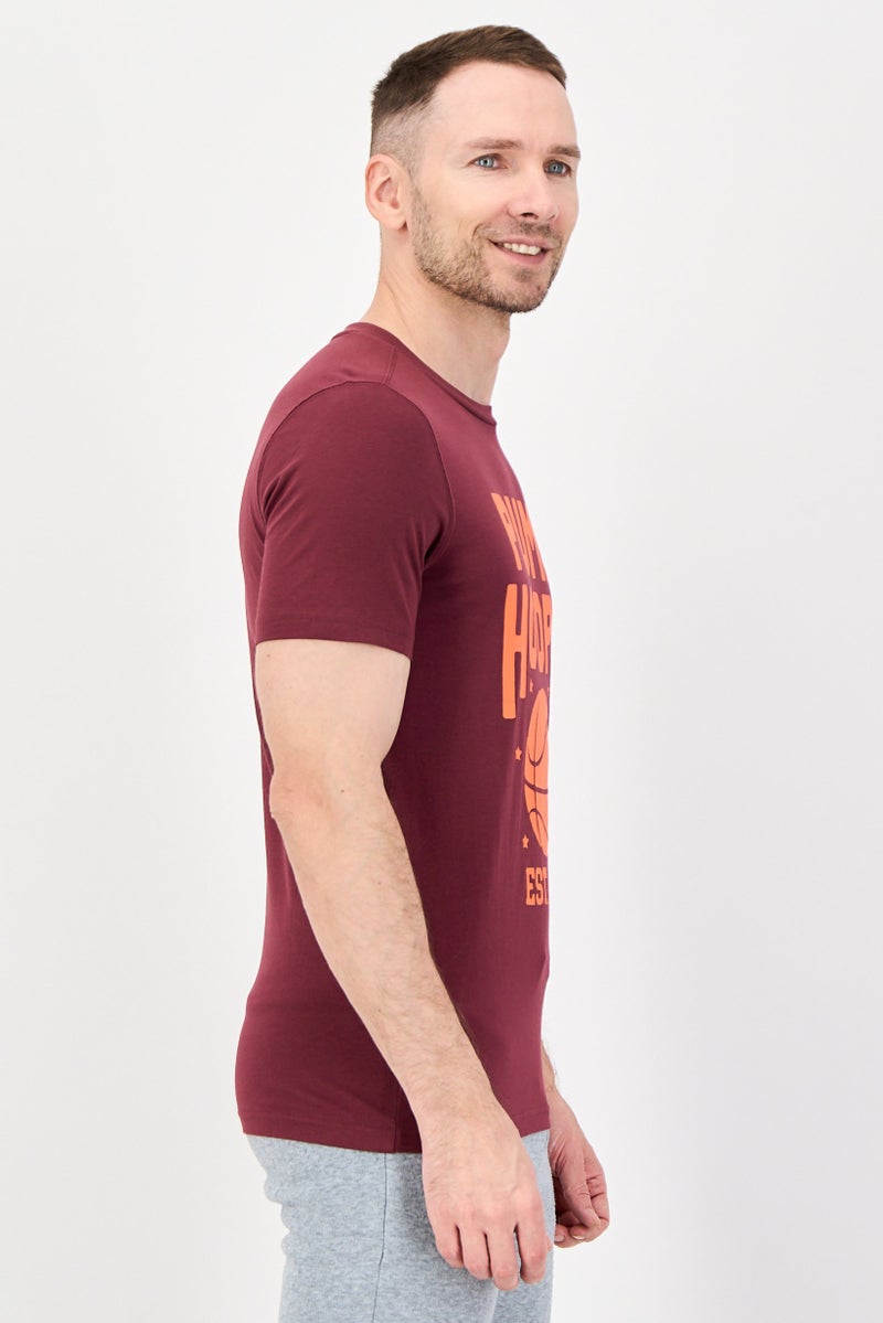 PUMA Men Sportswear Fit Short Sleeve Outdoor T-Shirt, Maroon - Image 3